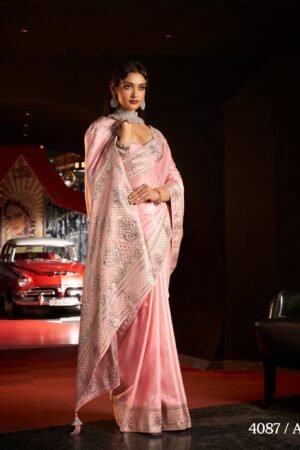 Ethereal Elegance Satin Silk Saree