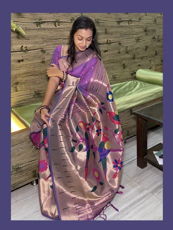 Half Parrot Paithani - Image 3