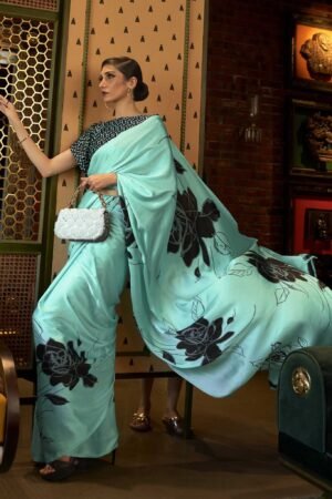 Satin Silk Floral Drape