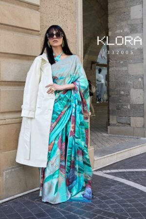 Chic Satin Silk Printed Saree