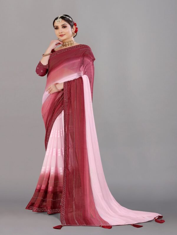 Gilded Grace Georgette Saree - Image 11