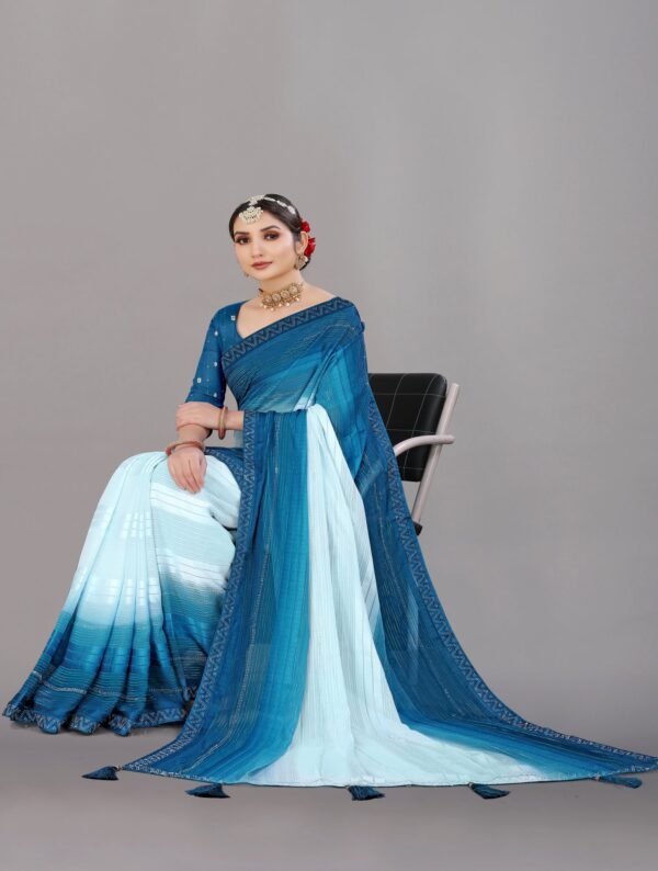 Gilded Grace Georgette Saree - Image 18