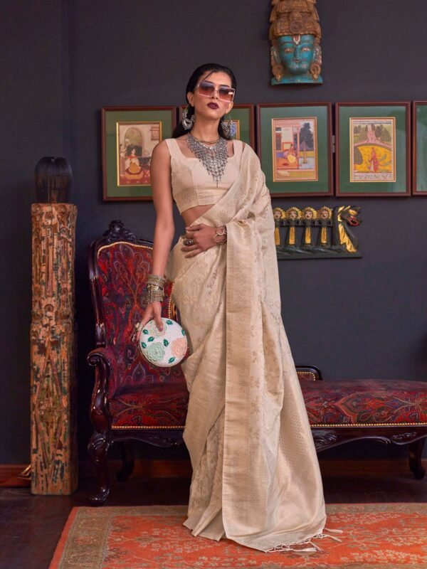 Handwoven Katan Saree - Image 8
