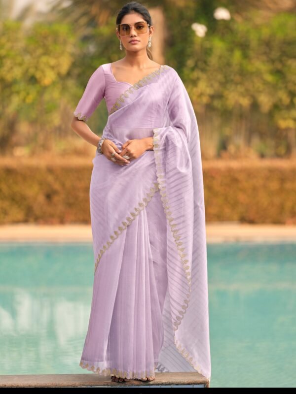 Layered Organza  Silk Saree - Image 3